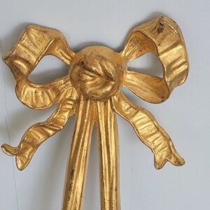 Vintage Gold Gilt Decorative Bow Hanger Wall Plaque